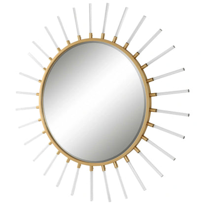 Gold Starburst Round Mirror
