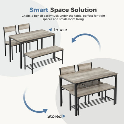 Space-Saving Dining Table Set for 4