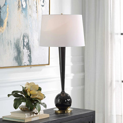Polished Black Table Lamp