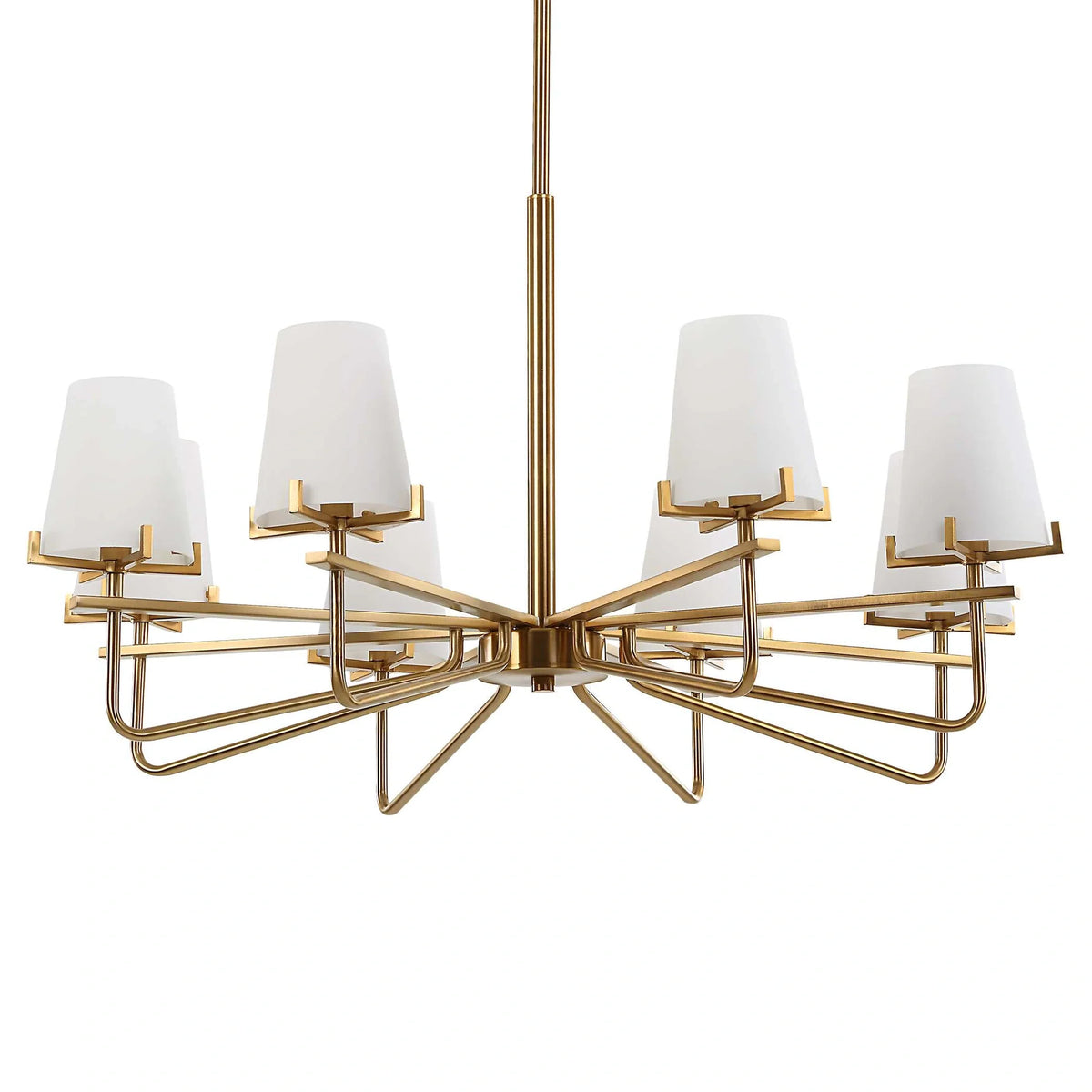8 Light Brass Chandelier