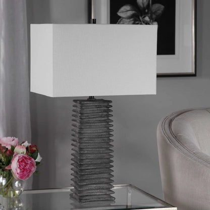 Metallic Charcoal Table Lamp