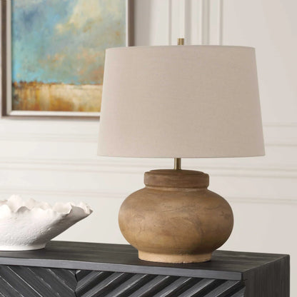 Aged Terracotta Table Lamp