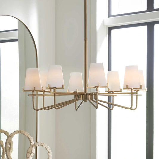 8 Light Brass Chandelier