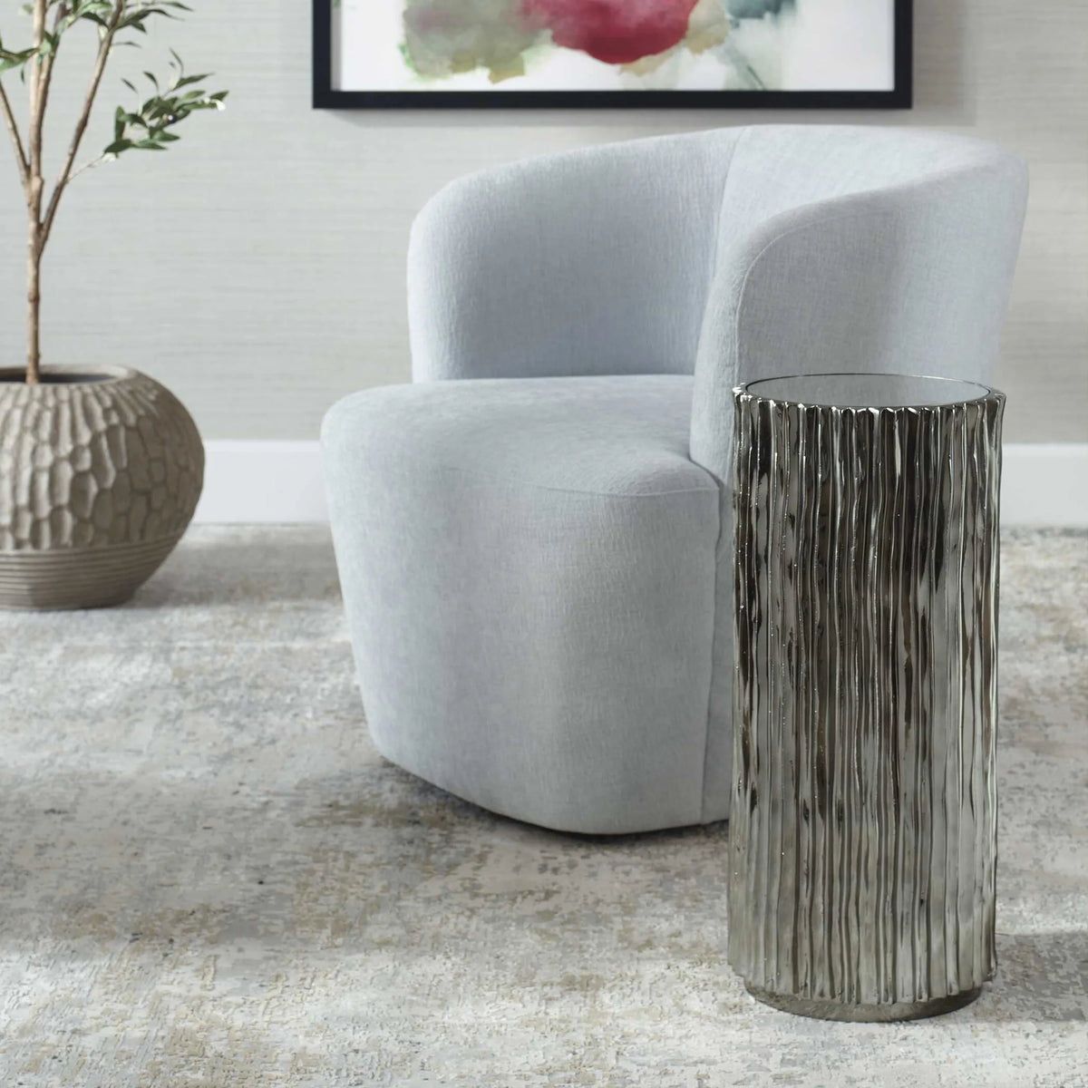 Modern Nickel Drink Table