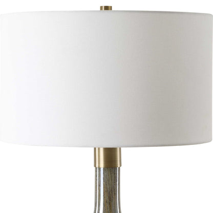 Brown Seeded Glass Table Lamp