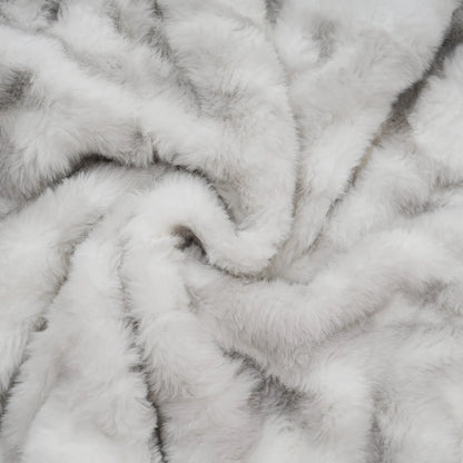 18x18 Soft Grey Faux Rabbit Fur Cushion Cover