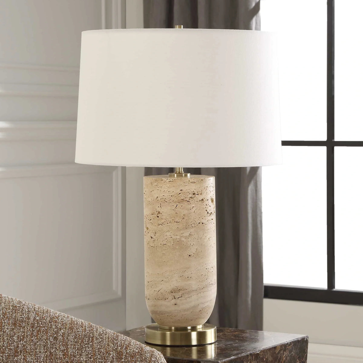 Travertine Table Lamp