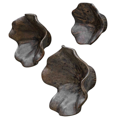 Wood Wall Decor In Mocha Set/3