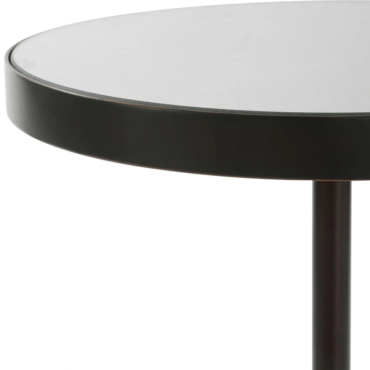 Latte Marble Mirrored Accent Table