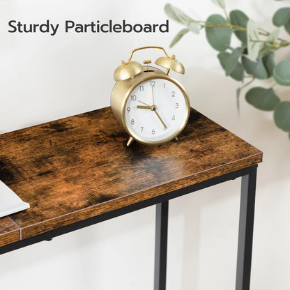 Hoobro 29.5" Rustic Brown and Black Console Table