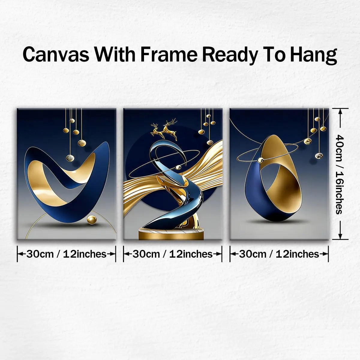 3-Piece Wooden-Frame Canvas Print Set
