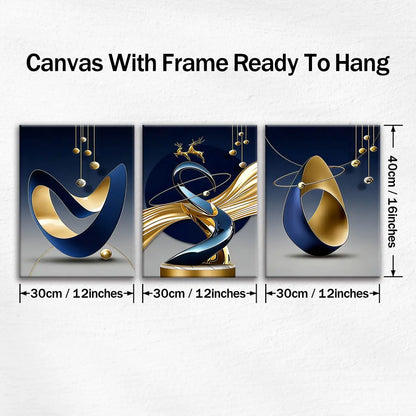 3-Piece Wooden-Frame Canvas Print Set