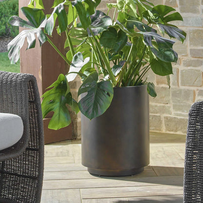 Matte Bronze Outdoor Planters Set/2