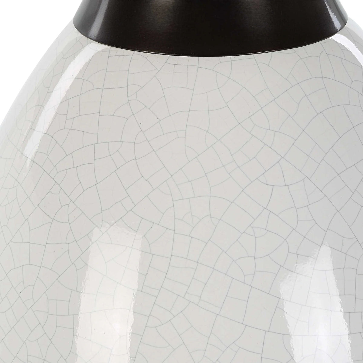 Crackled White Ceramic Table Lamp
