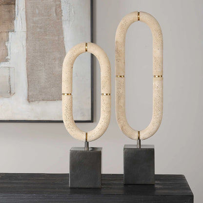 Oval Stone Sculptures, Set of 2