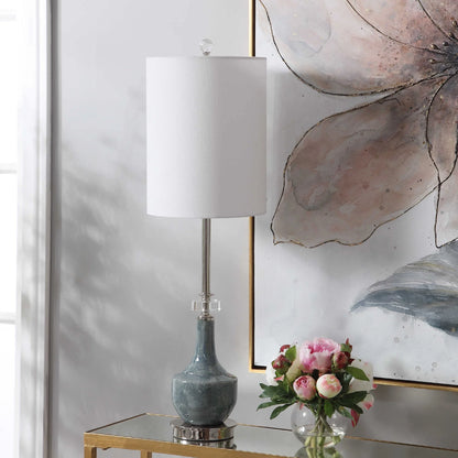 Mottled Blue Ceramic Buffet Lamp