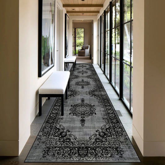 Vintage Persian Pattern Long Hallway Rug, Living Room Dining Decor Mat, Home Decorative Area Rug, Suitable for Kitchen Stairs Corridor Bedroom