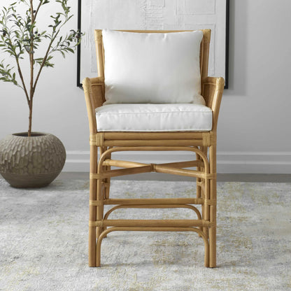 Woven Rattan Counter Stool