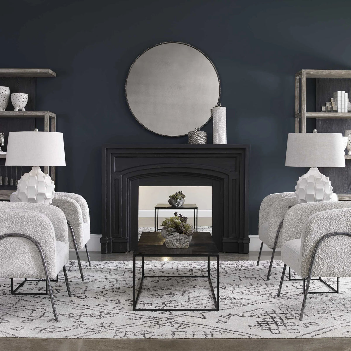 Scalloped White Ceramic Lamp