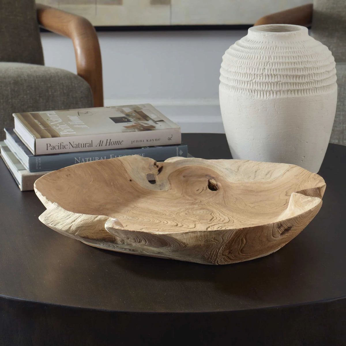 Live-Edge Teak Outdoor Bowl