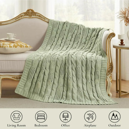 Amélie Home Cable Knitted, Chenille Chunky Knit Throw Blanket, 50 X 60 - Nwt