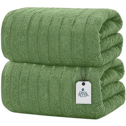 Dan River Unisex 2-Pack Jumbo Organic Cotton Bath Sheets - 35×70 in Thick, Fast-Drying, Spa-Quality Towels