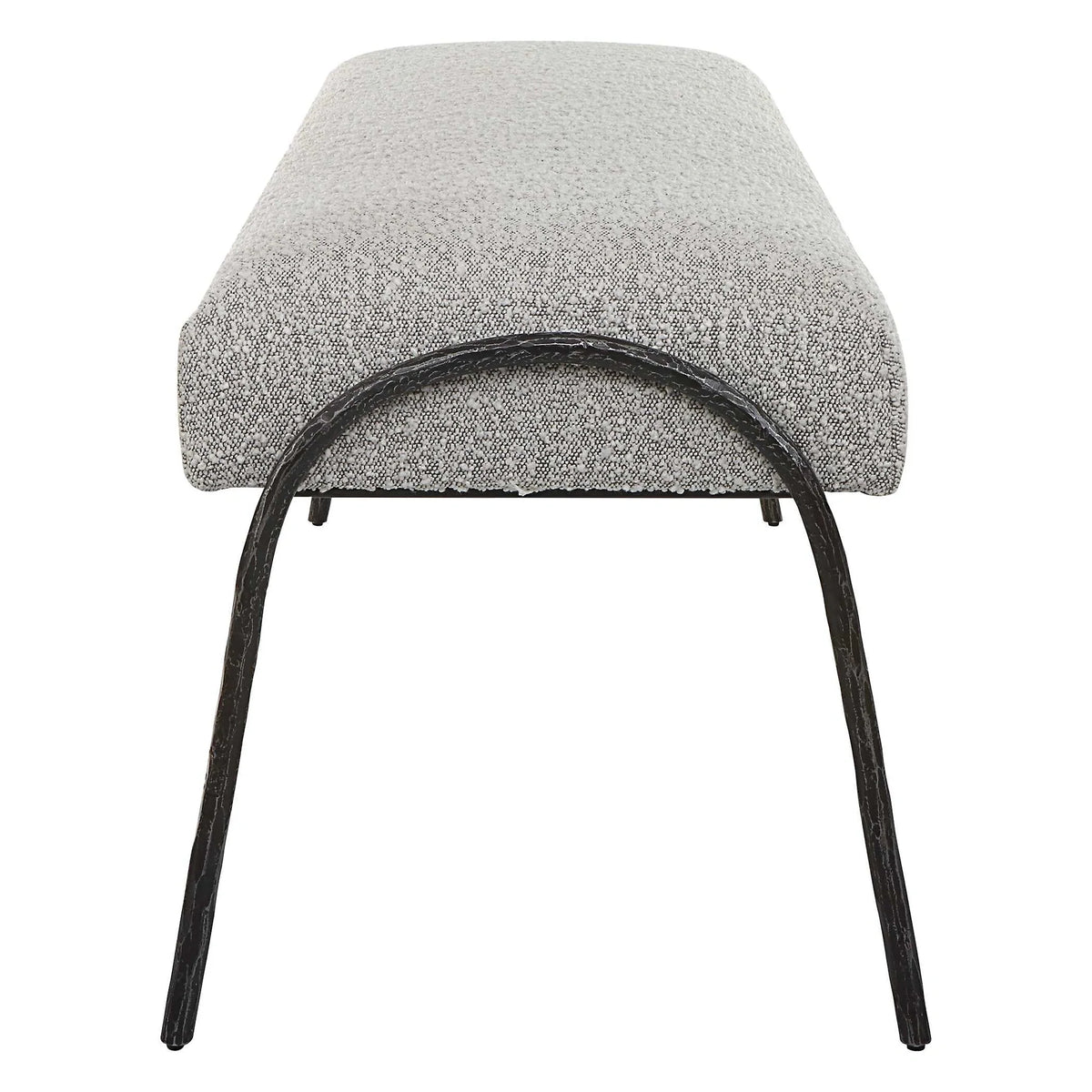 Modern Gray Boucle Bench