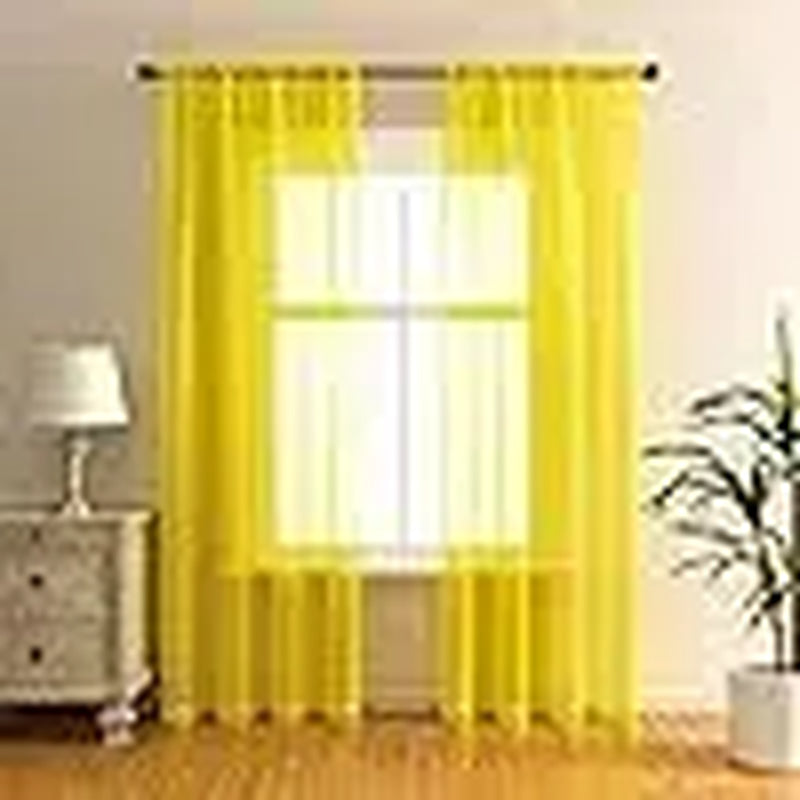 Sheer Curtains for Soft Light Filtering - 2 Rod Pocket Panels in Natural Style for Any Room