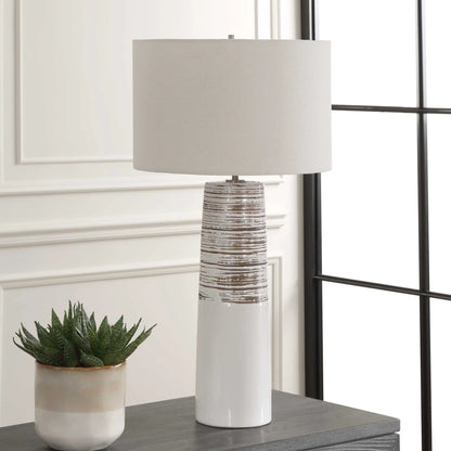 White Glaze Ceramic Table Lamp