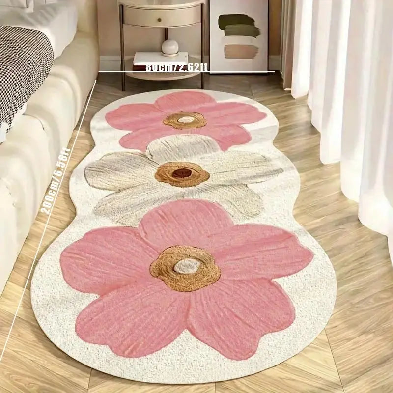Floral Runner Rug | Thick Non-Slip Painterly Floral Mat for Hallway, Kitchen & Bedroom | 8 Colourways, 3 Lengths