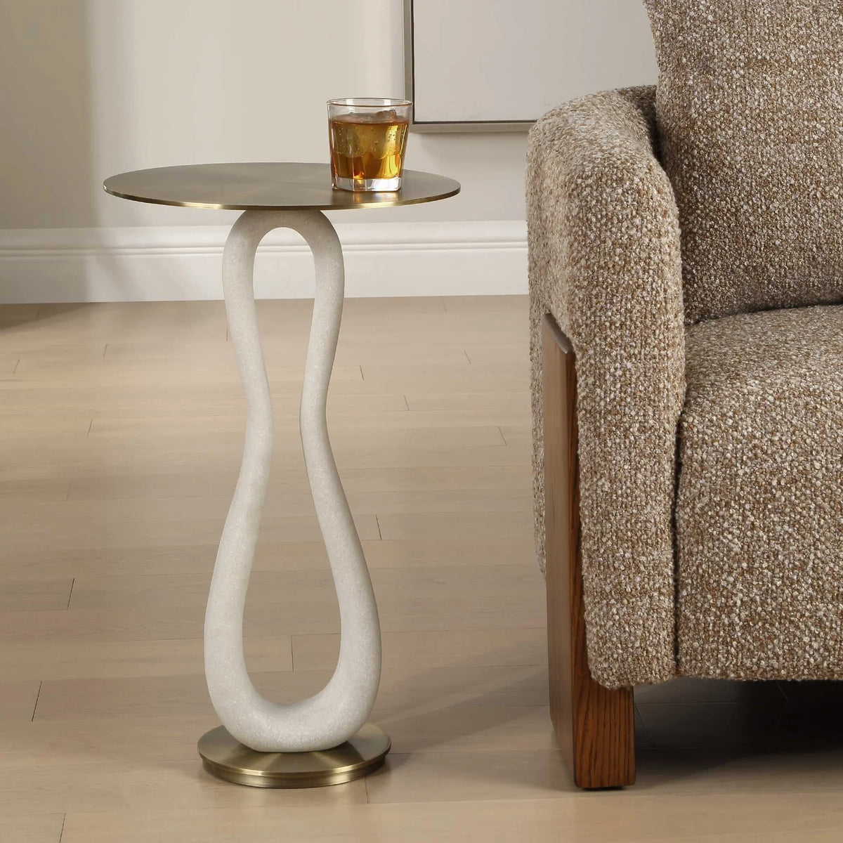 Modern Brass Accent Table