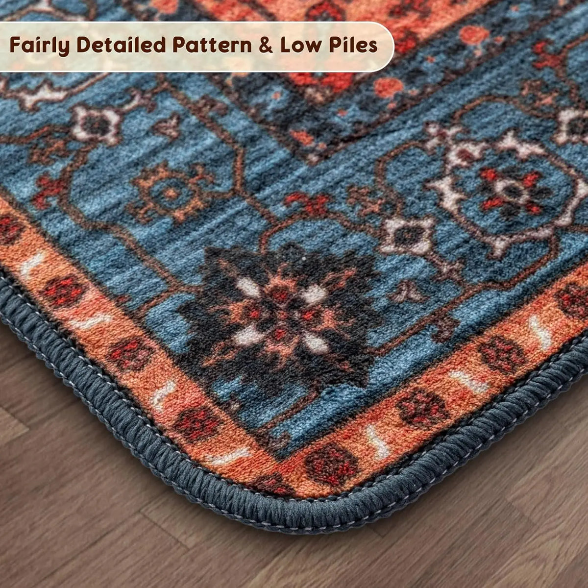 Shilucheng Boho Washable Area Rug | Low Pile, Non-Slip Rubber Backing | 8 Colourways, Sizes 2×3 to 9×12