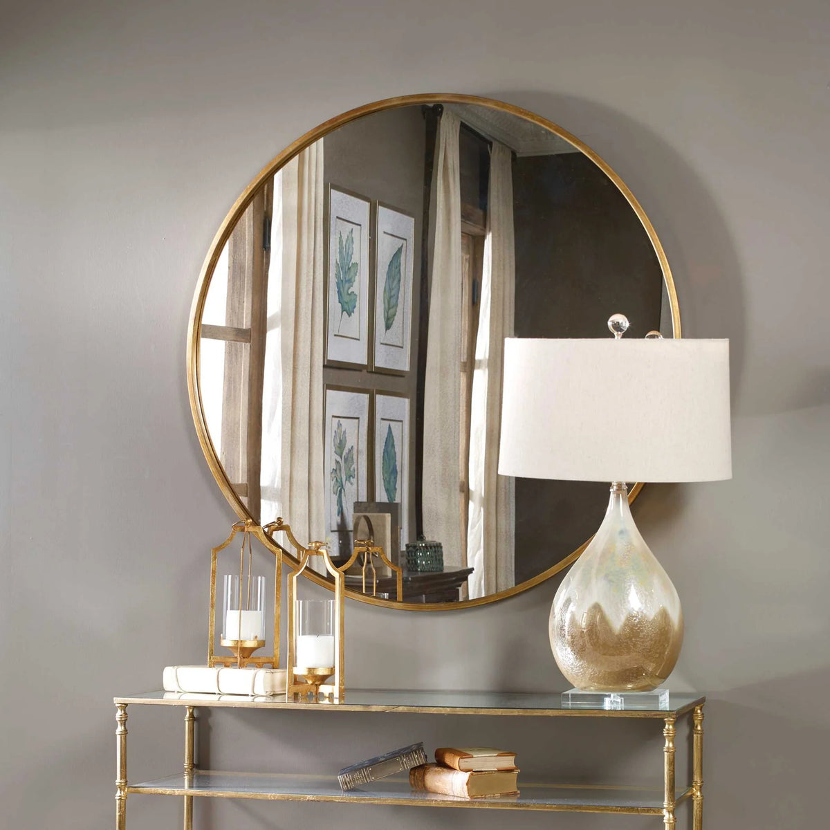 Round Gold Mirror
