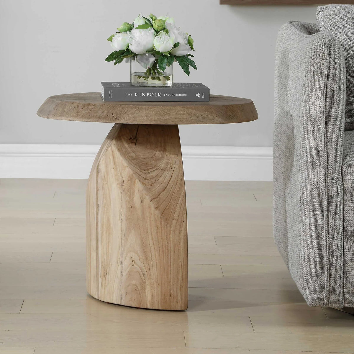 Reclaimed Oak Round Side Table
