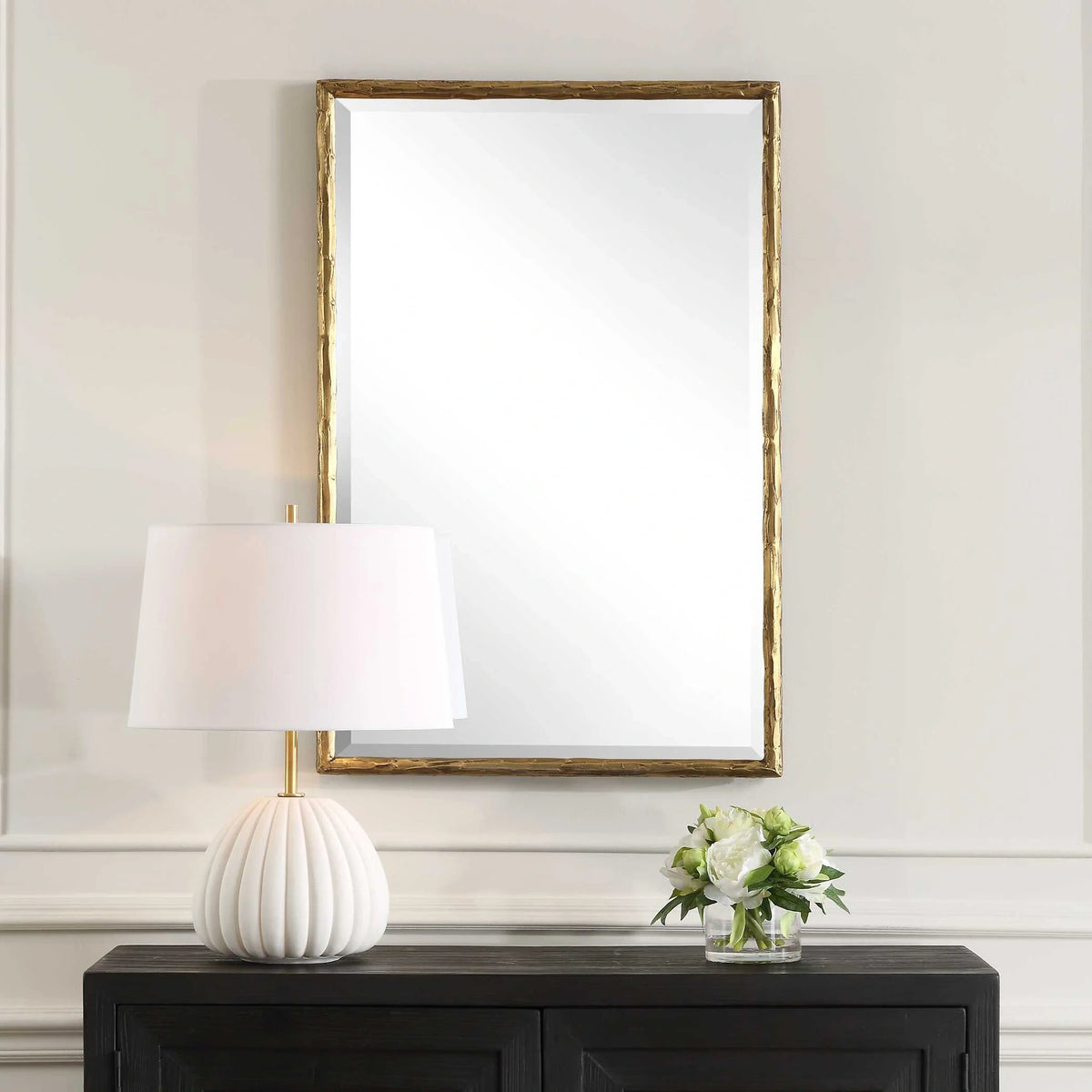 Aged Gold Round Mirror