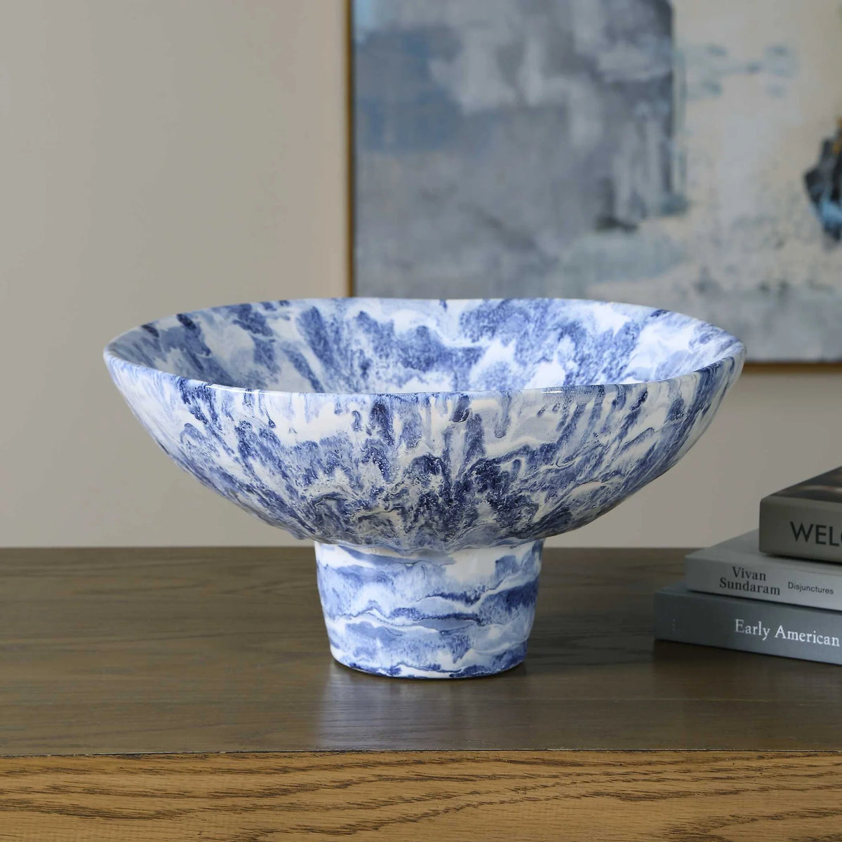 Marbled Pedestal Bowl