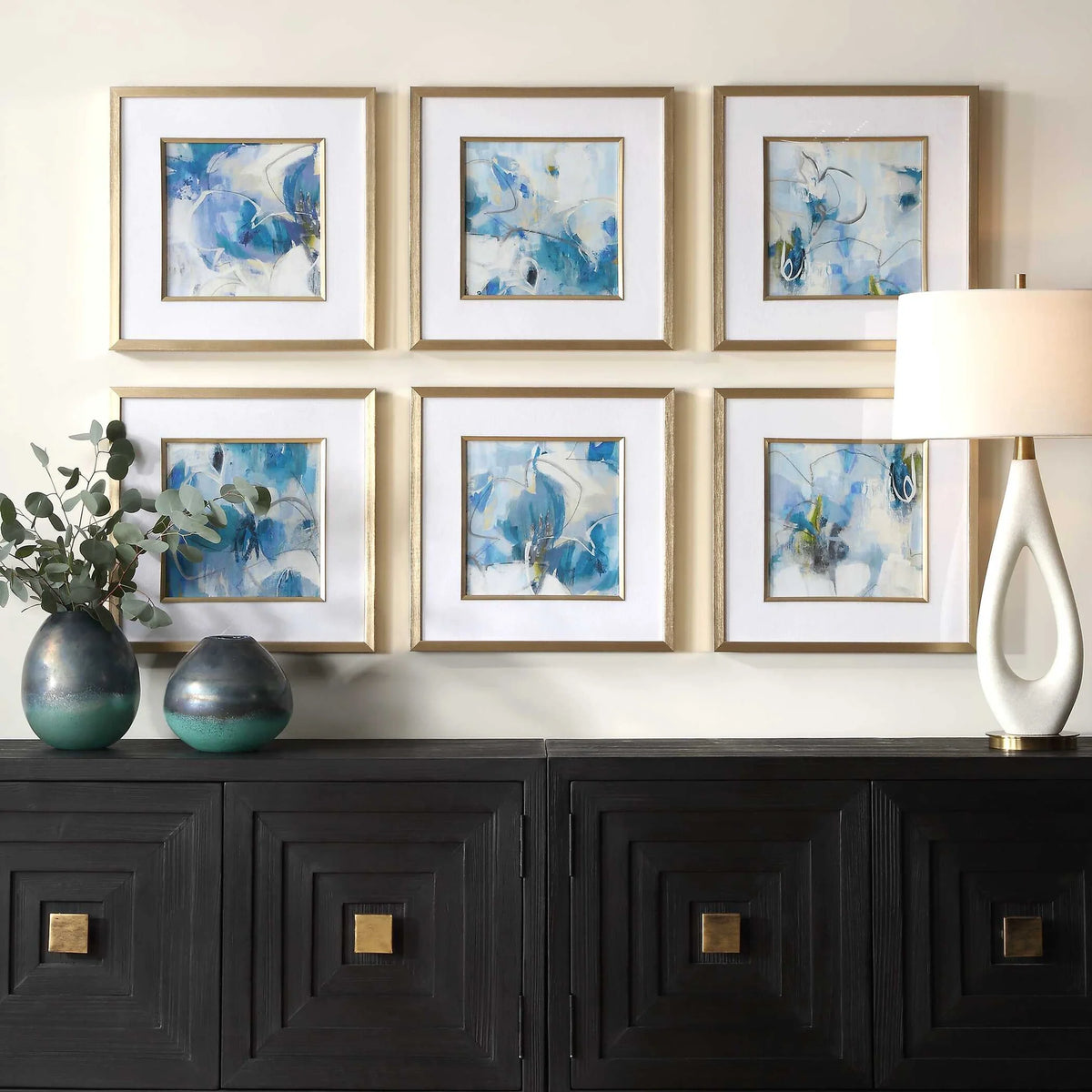 Floral Abstract Prints, Set of 6