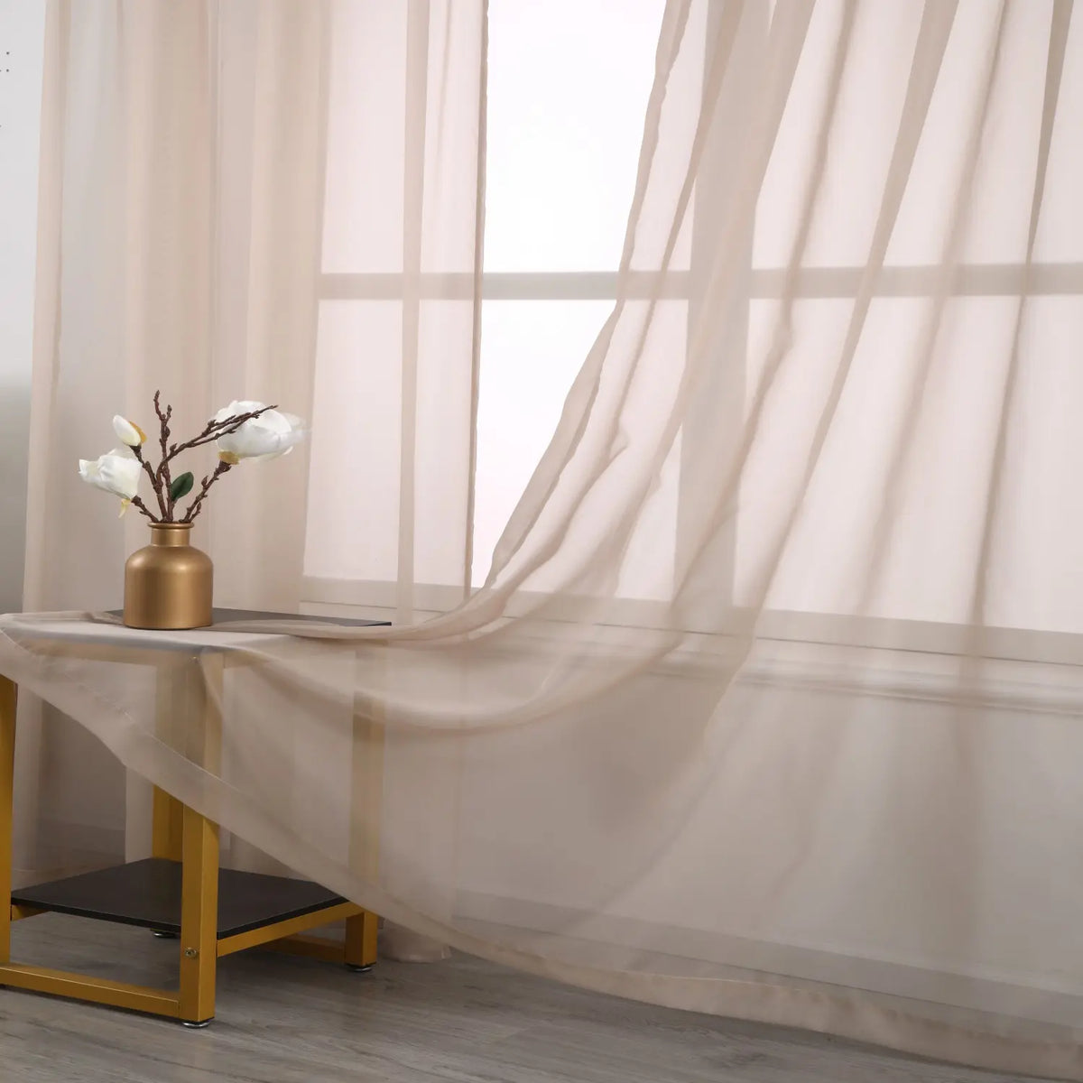 Sheer Curtains for Soft Light Filtering - 2 Rod Pocket Panels in Natural Style for Any Room