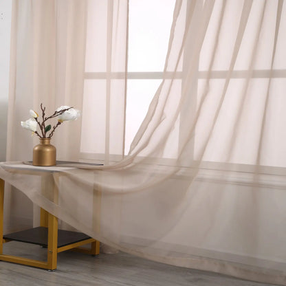Sheer Curtains for Soft Light Filtering - 2 Rod Pocket Panels in Natural Style for Any Room