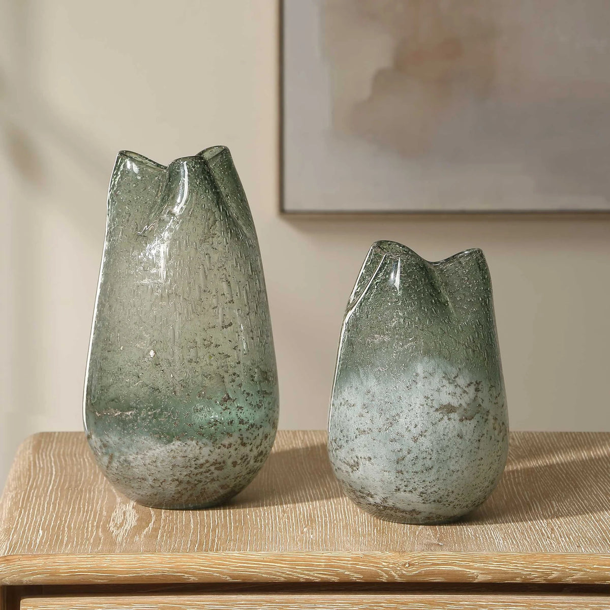 Seeded Glass Vases Set/2