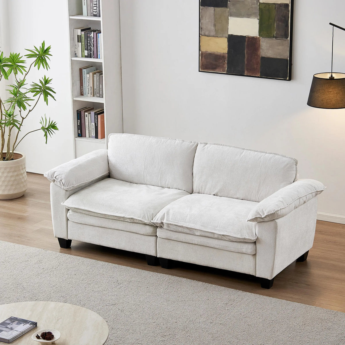 [Bellemave] Modular Sectional Loveseat Sofa, 2-Seat Chenille Couch with Washable Zipper Cushion Covers for Living Room