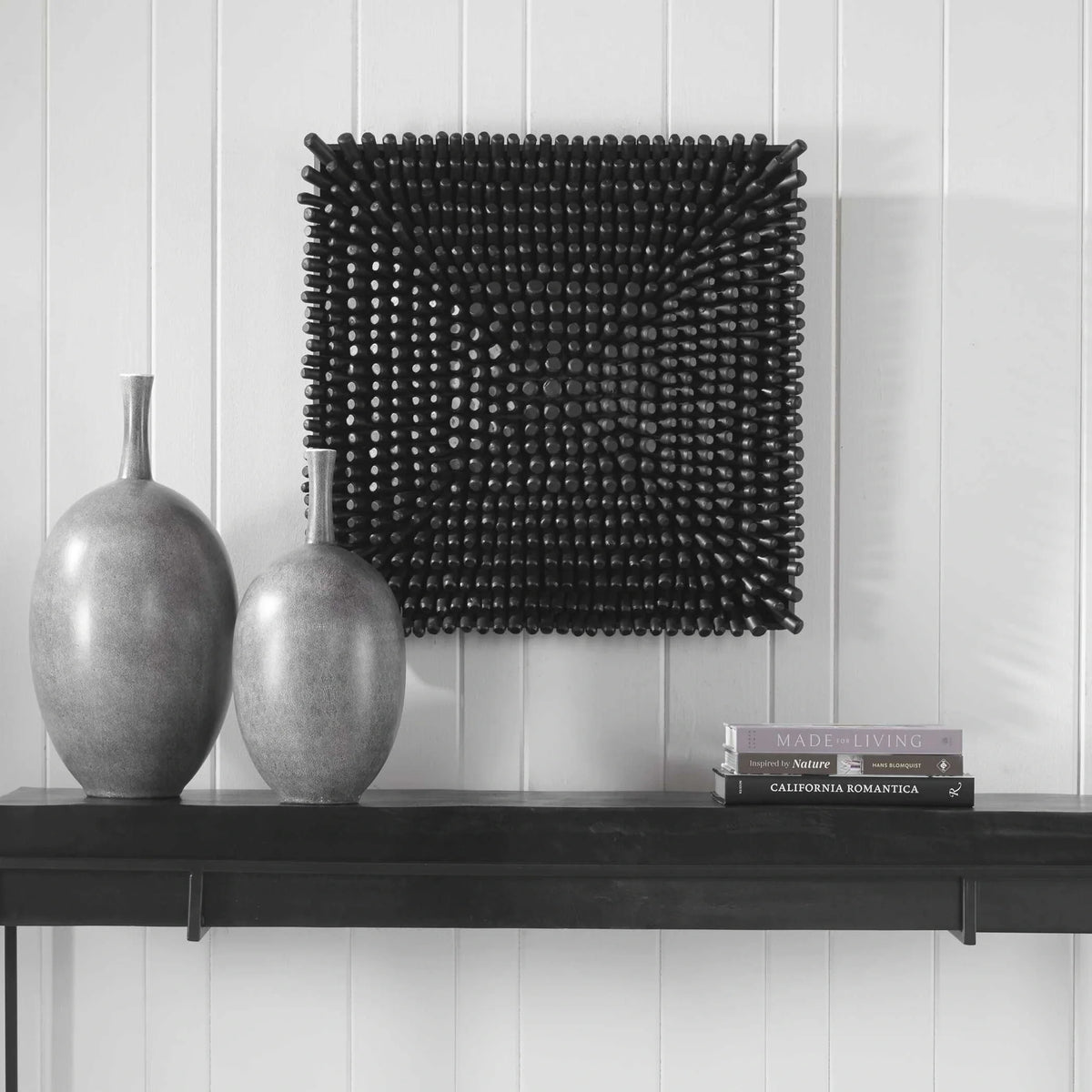 Satin Black Wood Wall Panel