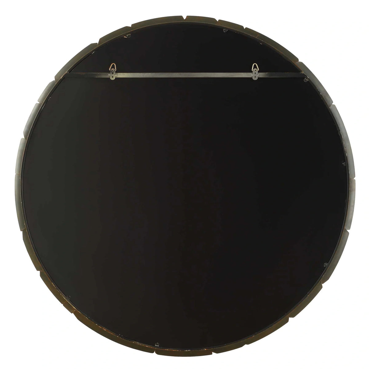 Amber Glass Round Mirror