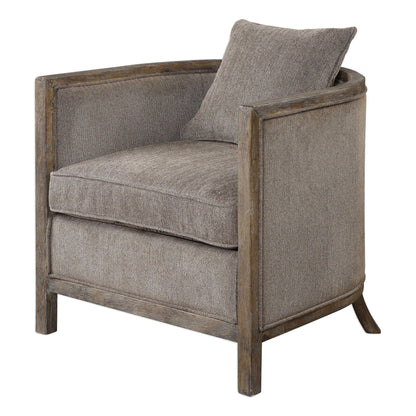 Gray Chenille Accent Chair
