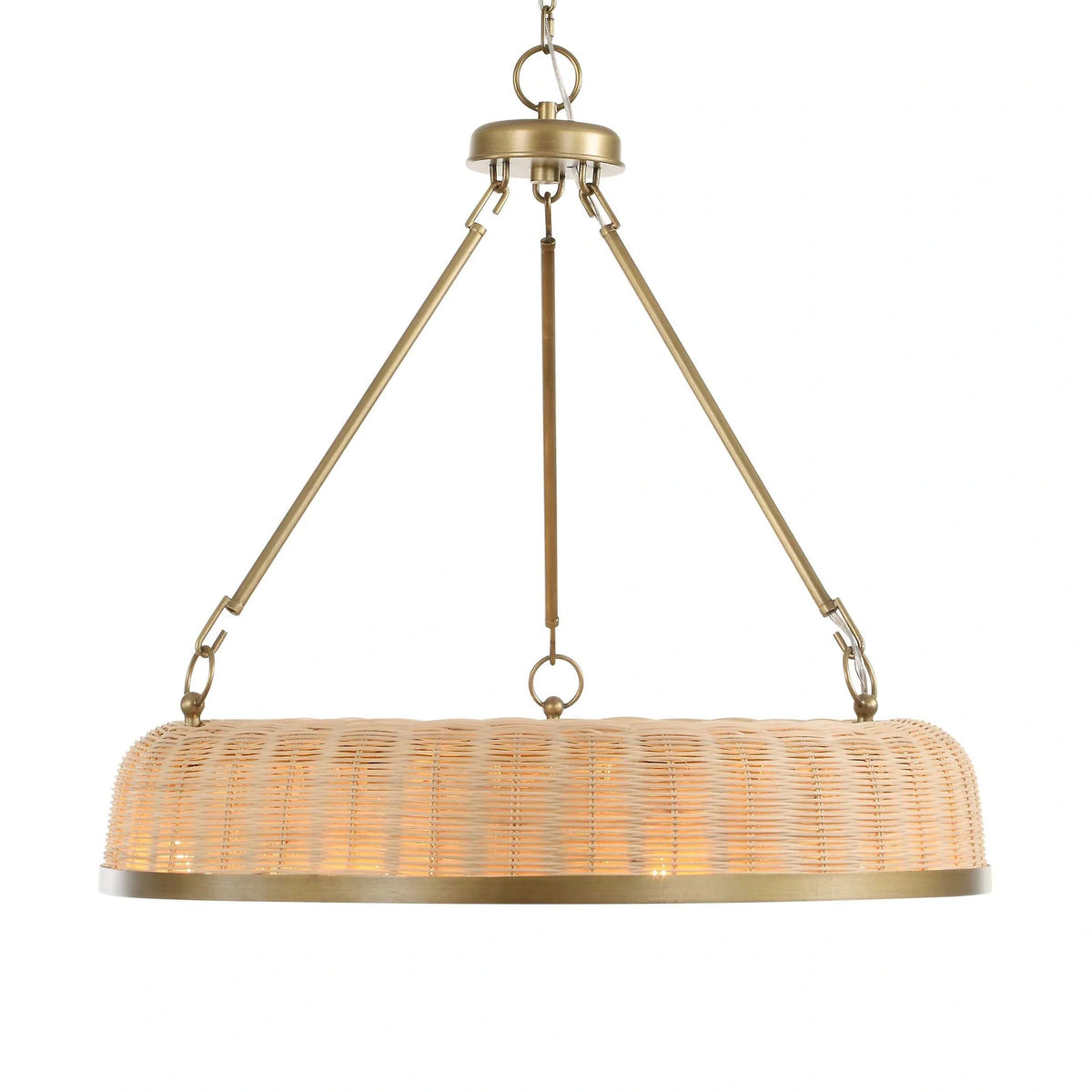 9 Light Round Wicker Pendant