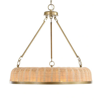 9 Light Round Wicker Pendant
