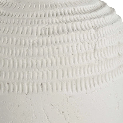Ridge White Ceramic Vases Set/2