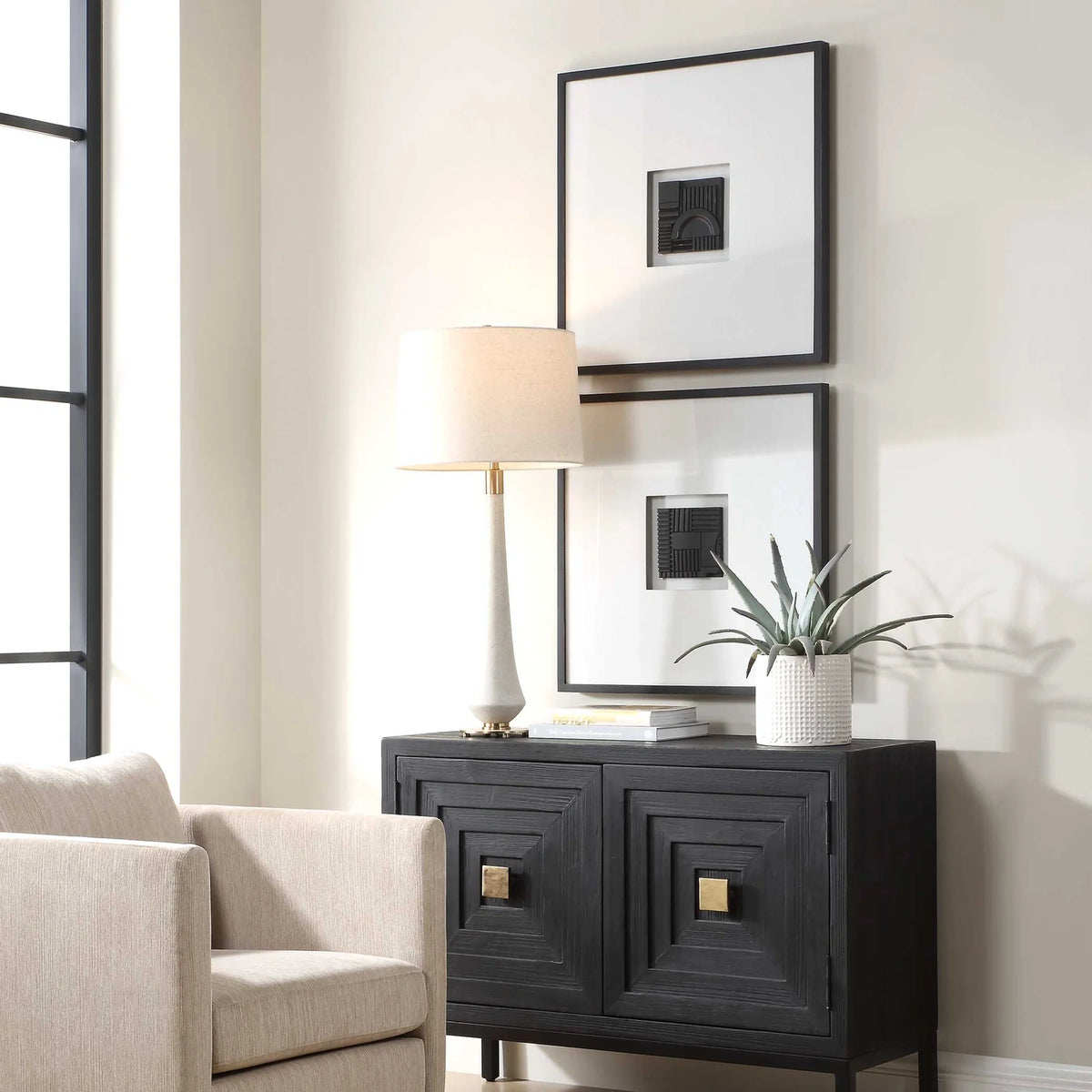 Architectural Shadow Boxes, Set of 2