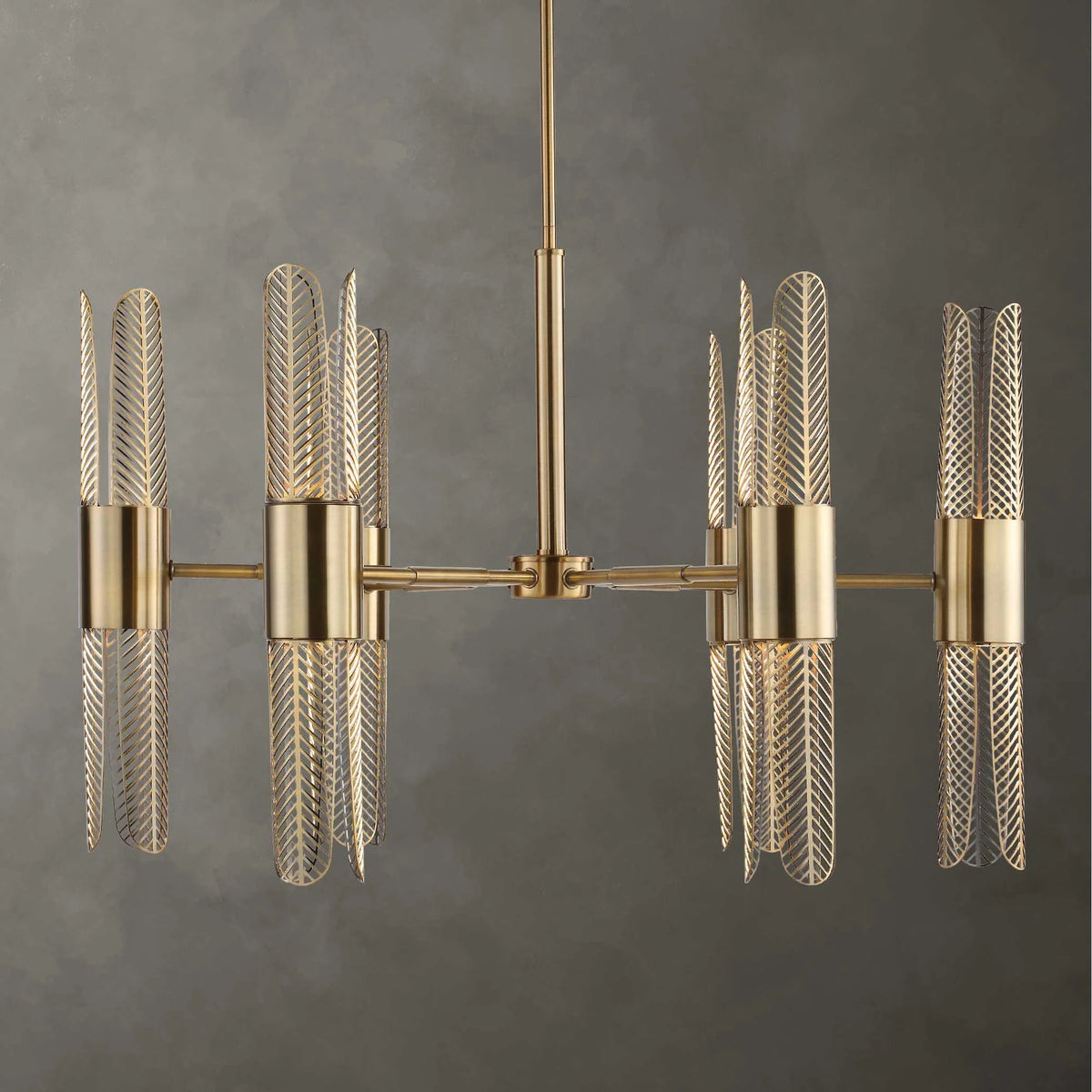 12 Light Brass Chandelier