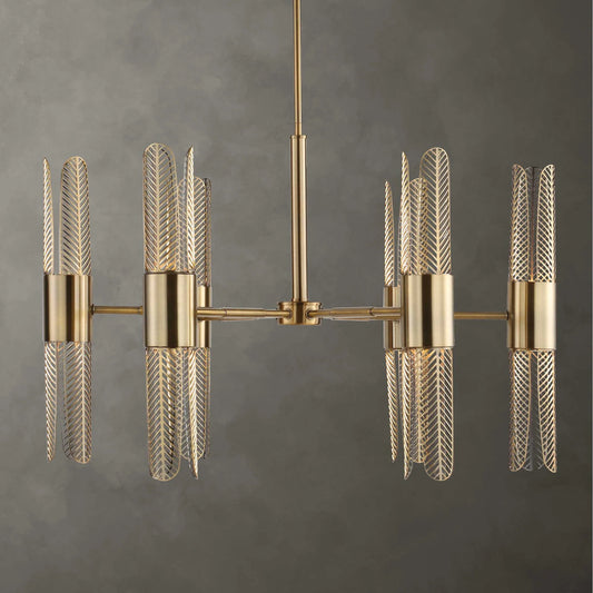 12 Light Brass Chandelier